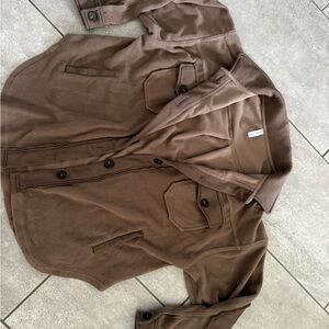 Zenana Outfitters Brown Lightweight Shirt Jacket